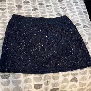 Loft Navy sparkly Skirt with pockets